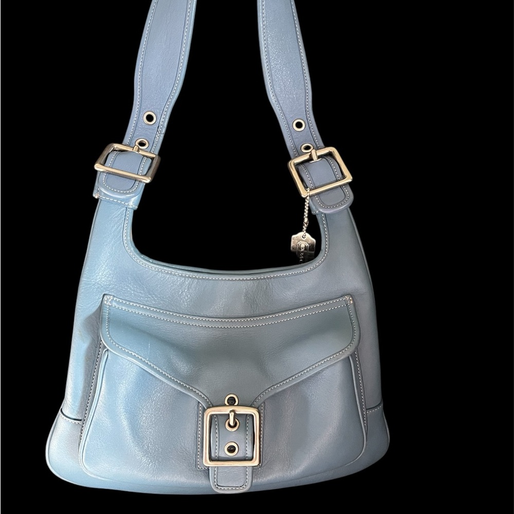 Coach Vintage Light Blue Leather Shoulder Bag